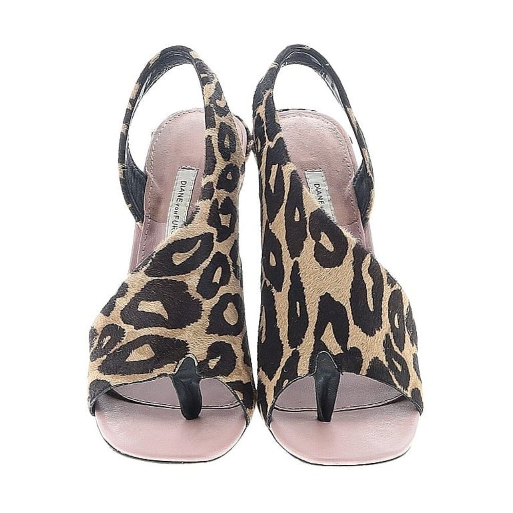 Diane Von Furstenberg Calf Hair Leopard Print Heels